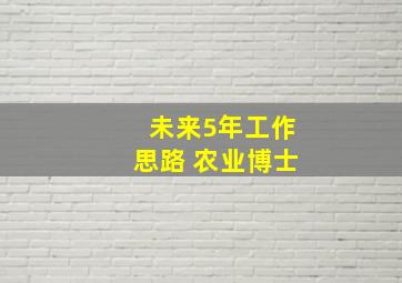 未来5年工作思路 农业博士